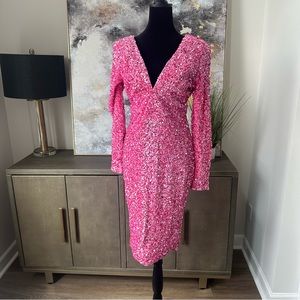 Pink Sequin Dress Large